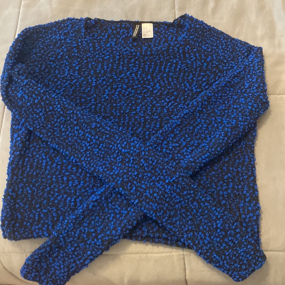 Blue and Black Crop Top